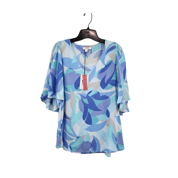 Andree Women's Rayon Lightweight Flutter Sleeves Printed Blouse  - S - Picture 1 of 6